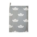 KRASILNIKOFF Geschirrtuch PAPIERBOOT GREY / TEA TOWEL...