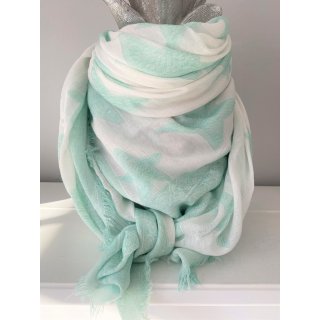 Tolles Tuch aus Viscose mit STERNEN mint