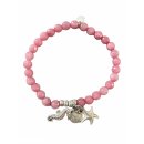 biba Armband Naturstein Rosa SEEPFERDCHEN MUSCHEL SEESTERN silber