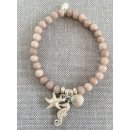 biba Armband Naturstein Taupe SEEPFERDCHEN MUSCHEL...