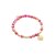 biba Armband Naturstein pink SONNE goldfarbig