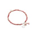 biba Armband Naturstein rosa MUSCHEL silberfarbig