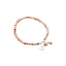 biba Armband Naturstein beige SEEPFERDCHEN silberfarbig