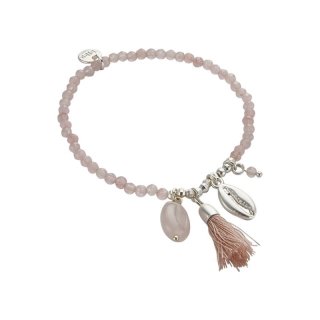 biba Armband Naturstein rosa silberfarbig