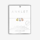 Joma Jewellery ANKLET THREE TONE STARS / STERNE