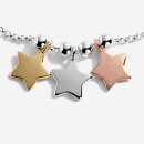 Joma Jewellery ANKLET THREE TONE STARS / STERNE