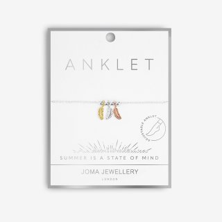 Joma Jewellery ANKLET THREE TONE FEATHERS / FEDERN