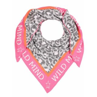 ZWILLINGSHERZ Dreieckstuch WILD MIND mit Baumwolle - Leo Grau-Pink
