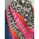 ZWILLINGSHERZ Dreieckstuch WILD MIND mit Baumwolle - Leo Grau-Pink