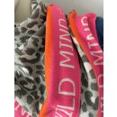 ZWILLINGSHERZ Dreieckstuch WILD MIND mit Baumwolle - Leo Grau-Pink