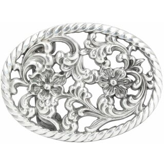 Gürtelschnalle FLOWER silber