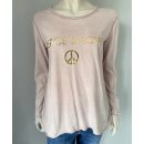 LANGARM-SHIRT mit Print PEACE & LOVE - Altrosa