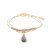 biba Armband goldfarbig mit Steinen und Anhänger - grau