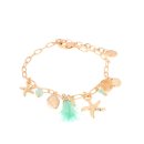 biba Armband goldfarbig mit maritimen Anhängern - mint