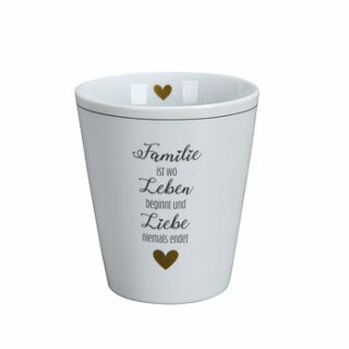 KRASILNIKOFF HAPPY MUG / Becher FAMILIE IST WO LEBEN BEGINNT.....