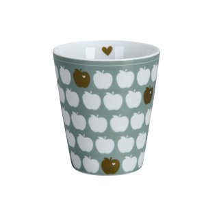 KRASILNIKOFF HAPPY MUG / Becher APPLE DUSTY GREEN