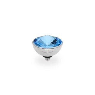 QUDO Ringaufsatz BOTTONE 13 mm silber AQUAMARINE