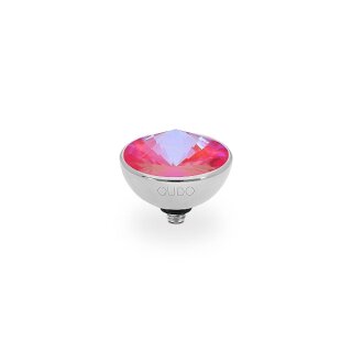 QUDO Ringaufsatz BOTTONE 13 mm silber LOTUS PINK DELITE
