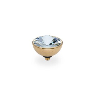 QUDO Ringaufsatz BOTTONE 13 mm gold CRYSTAL