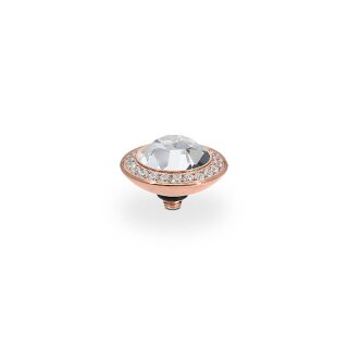 QUDO Ringaufsatz TONDO DELUXE roségold CRYSTAL