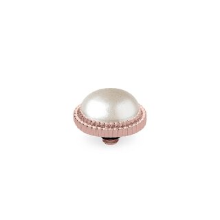 QUDO Ringaufsatz FABERO flat roségold 10 mm CREAMPEARL