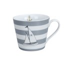 KRASILNIKOFF HAPPY CUP / Henkelbecher BOAT WITH STRIPES