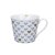 KRASILNIKOFF HAPPY CUP / Henkelbecher BIG HEARTS GREY ON WHITE