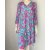 Kleid mit schönem Muster in tollen Farben -Türkis / Magenta