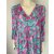 Kleid mit schönem Muster in tollen Farben -Türkis / Magenta
