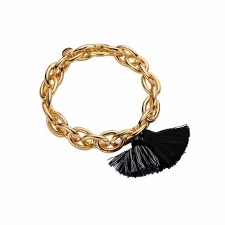 biba Armband Metall goldfarben mit Quasten - schwarz
