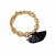 biba Armband Metall goldfarben mit Quasten - schwarz