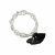 biba Armband Metall silberfarben mit Quasten - schwarz