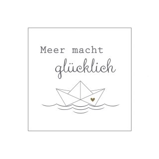KRASILNIKOFF Serviette MEER MACHT GLÜCKLICH