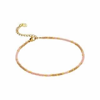 biba Fußkettchen rosa-beige-gold