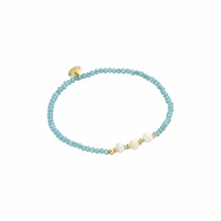 biba Armband Crystal Süßwasserperlen - türkis