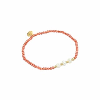 biba Armband Crystal mit Süßwasserperlen - orange