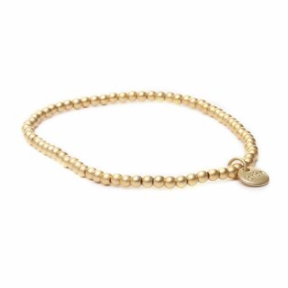 biba Armband Metall gold matt Perlen 3 mm