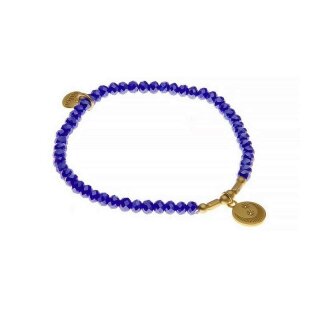 biba Armband Crystal blau mit Metall gold
