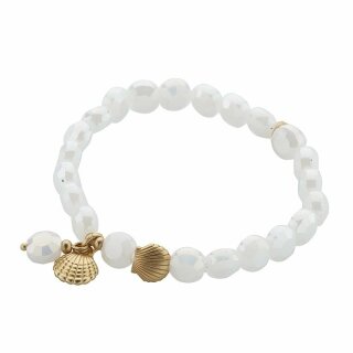 biba Armband Crystal mit Muschel goldfarben - weiß