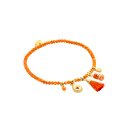 biba Armband Crystal hellorange mit Anhängern