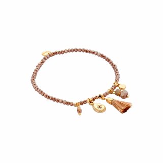 biba Armband Crystal taupe mit Anhängern