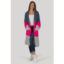 Strickjacke STOCKHOLM - Blau-Pink-Grau