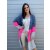Strickjacke STOCKHOLM - Blau-Pink-Grau