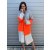 Strickjacke STOCKHOLM - Grau-Orange-Beige