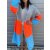 Strickjacke STOCKHOLM - Grau-Orange-Blau
