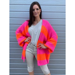 Oversize Strickjacke COPENHAGEN - Pink-Orange