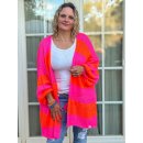Oversize Strickjacke COPENHAGEN - Pink-Orange