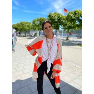 Oversize Strickjacke COPENHAGEN - Beige-Orange