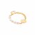 biba Armband Metall gold mit cremefarbenen Glasperlen