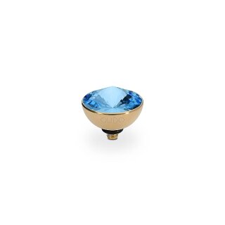 QUDO Ringaufsatz BOTTONE 11,5  mm gold AQUAMARINE